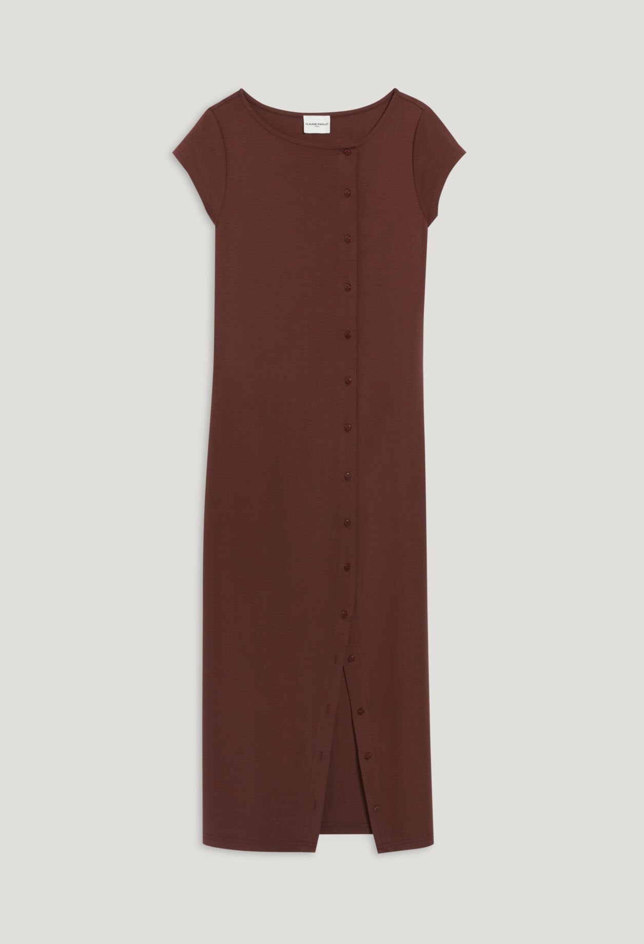 Robe midi boutonnée asymétrique noire