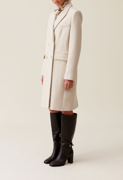 Manteau classique droit mi-long