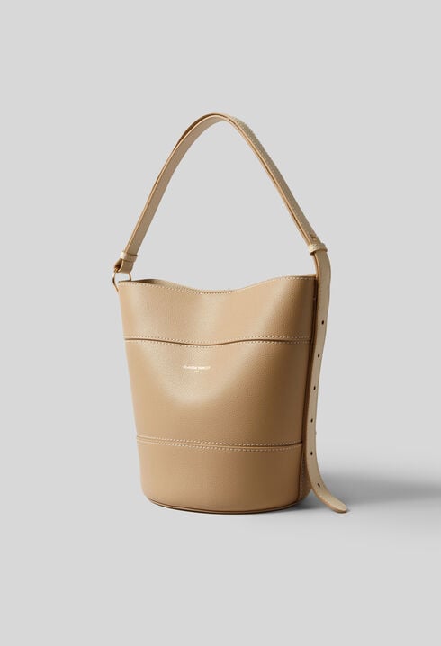 Sac seau Solveig cuir grain&eacute;
