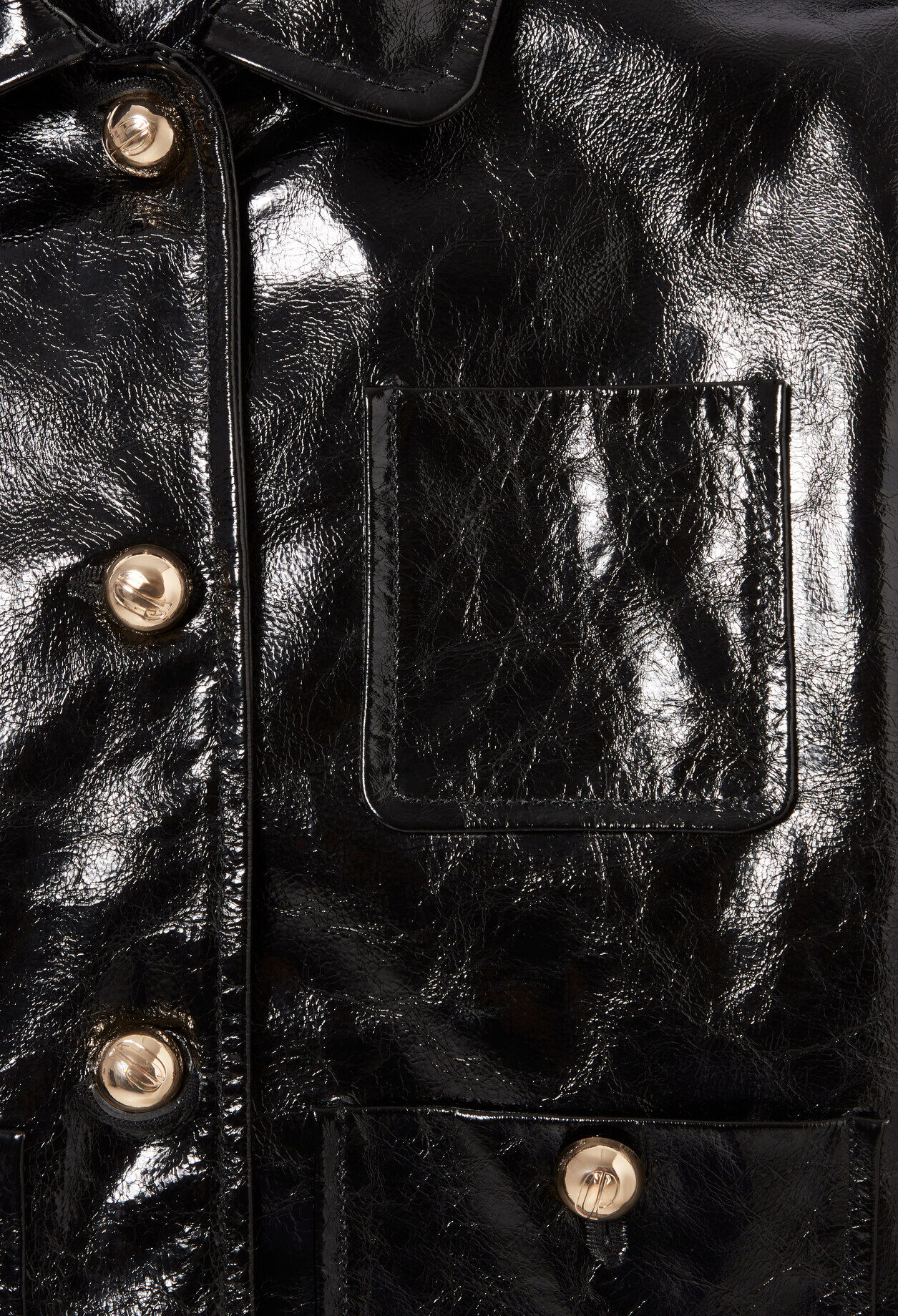 Blouson cuir vernis vieilli