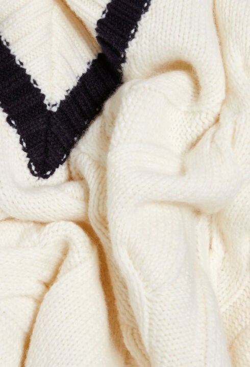 Pull maille torsadée beige