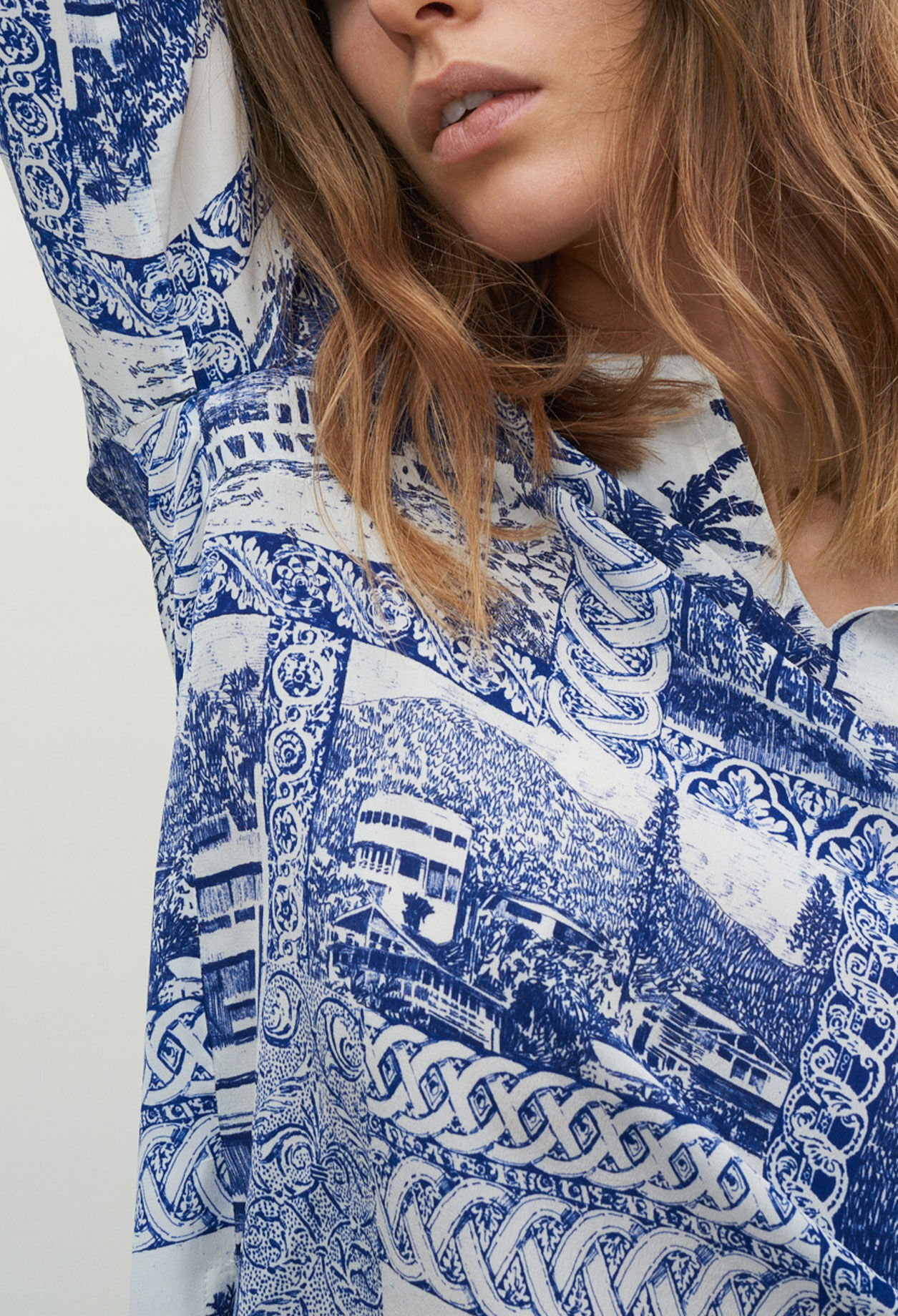 Blouse imprimée en soie