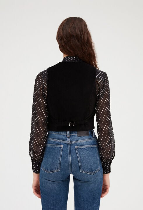 Gilet de costume velours noir