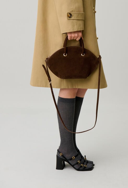Sac &agrave; main cuir velours souple