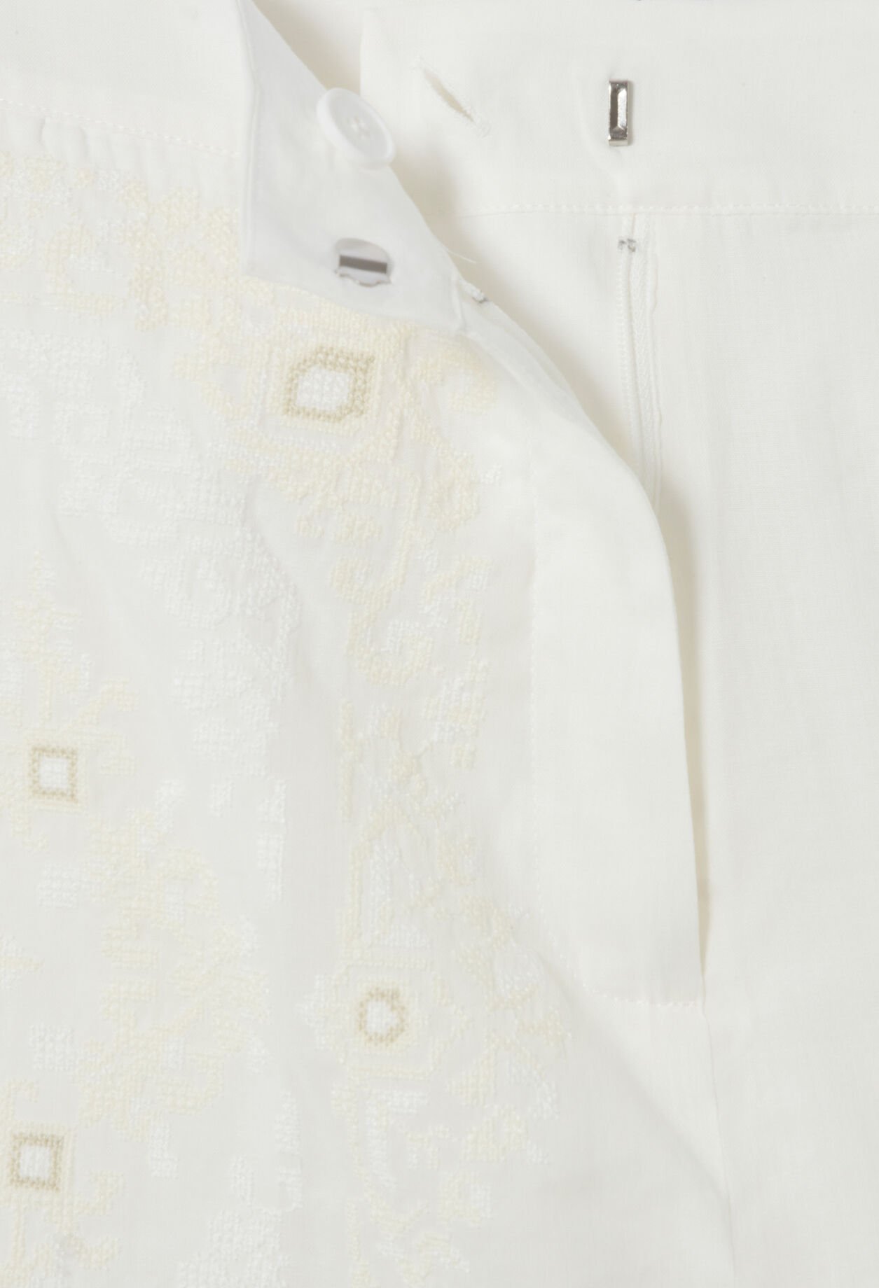 Short brod&eacute; coton ramie