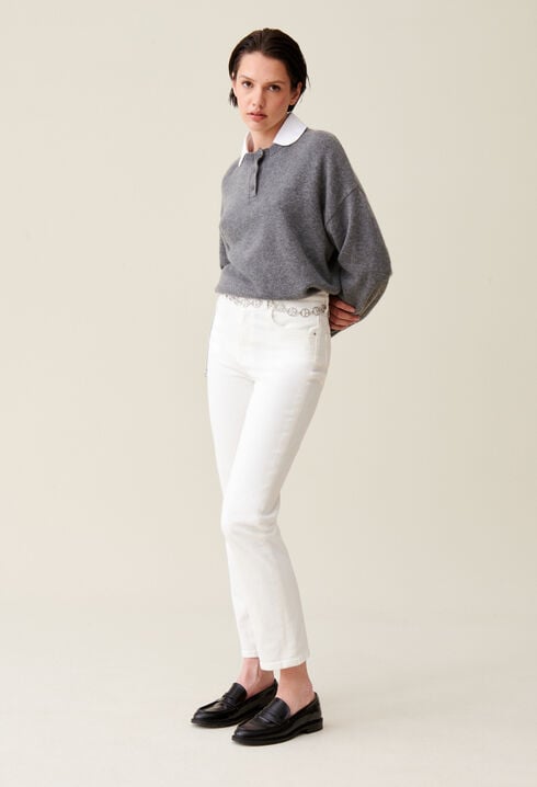 Jean Toto slim 7/8ème écru