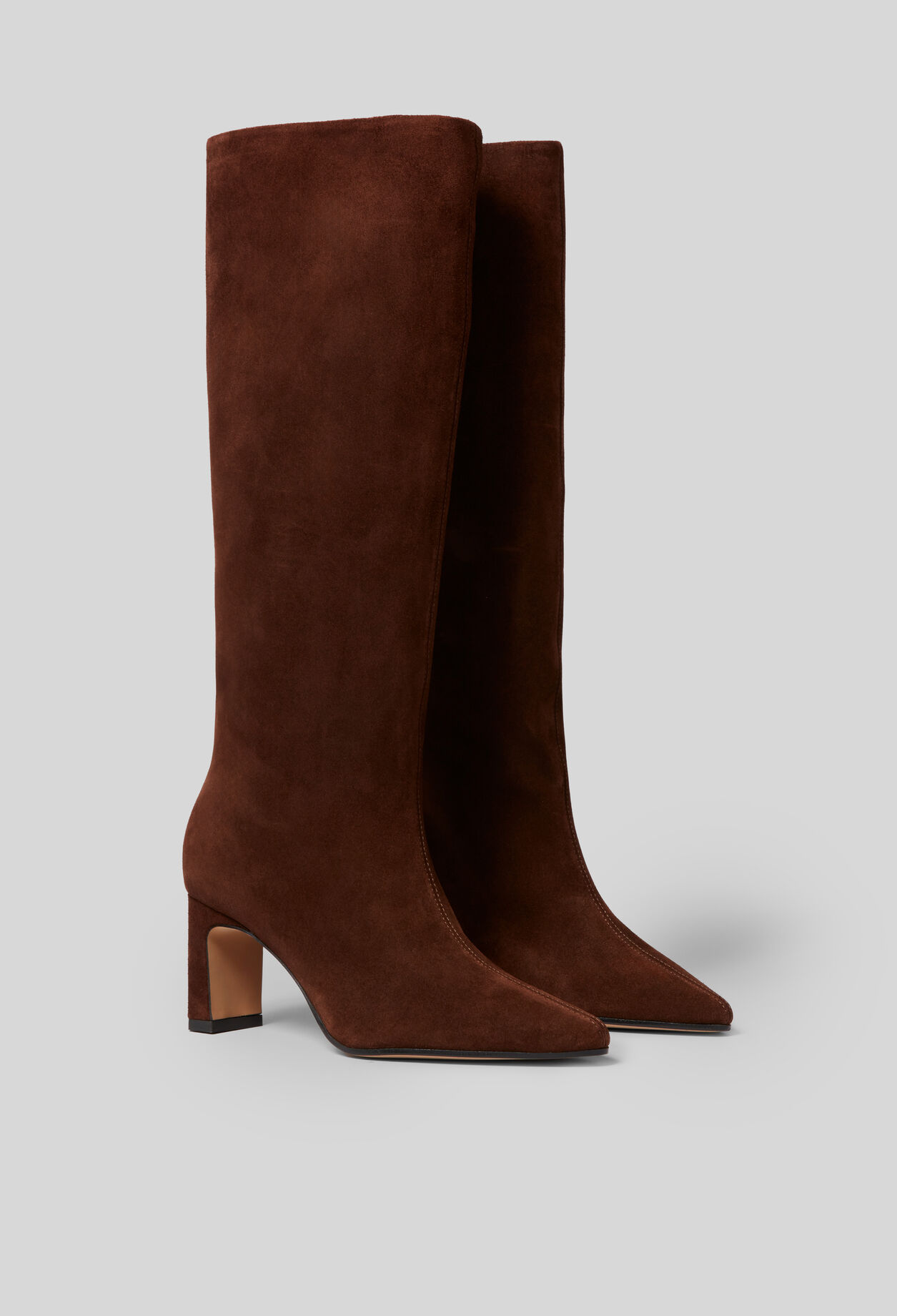 Bottes à talons cuir suède