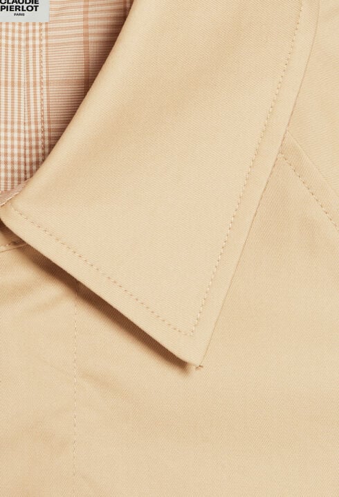 Manteau réversible mi-long beige