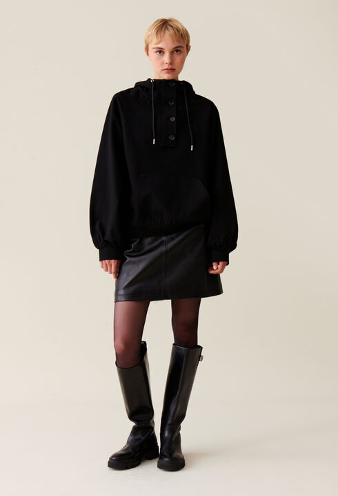 Sweatshirt capuche oversize noir