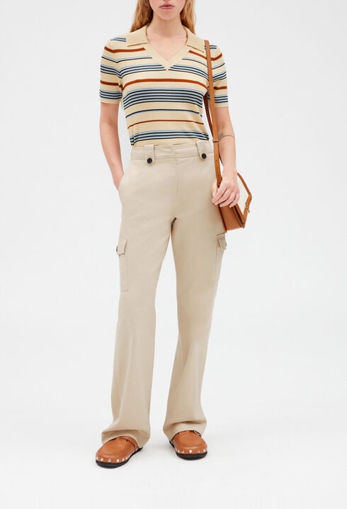 Pantalon cargo beige