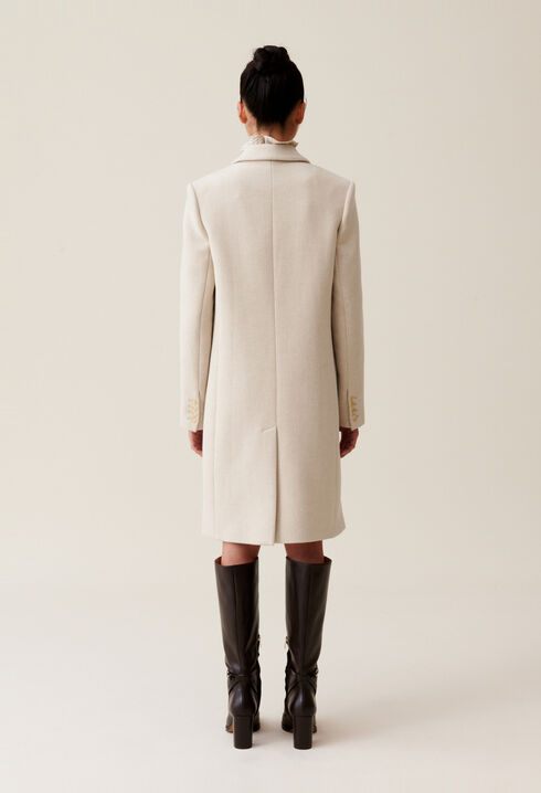 Manteau classique droit mi-long