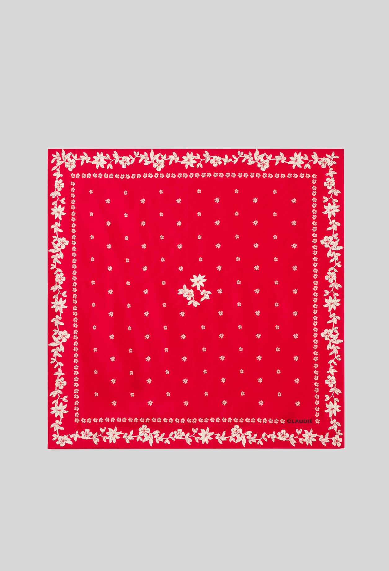 Foulard carr&eacute; rouge