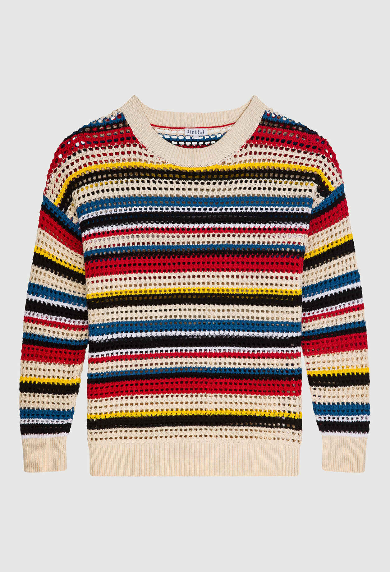 Pull rayé ajouré