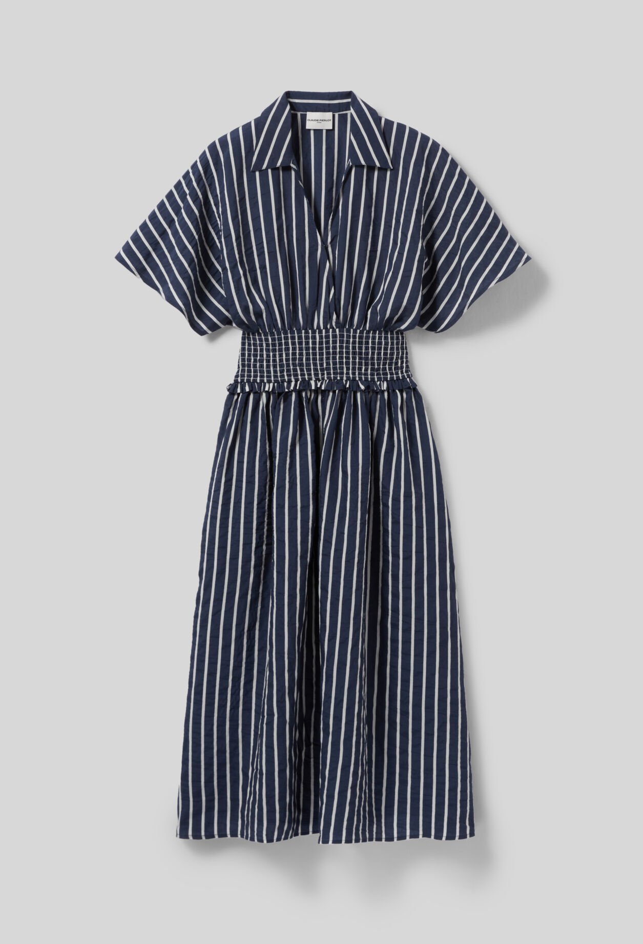 Robe cache-cœur rayée