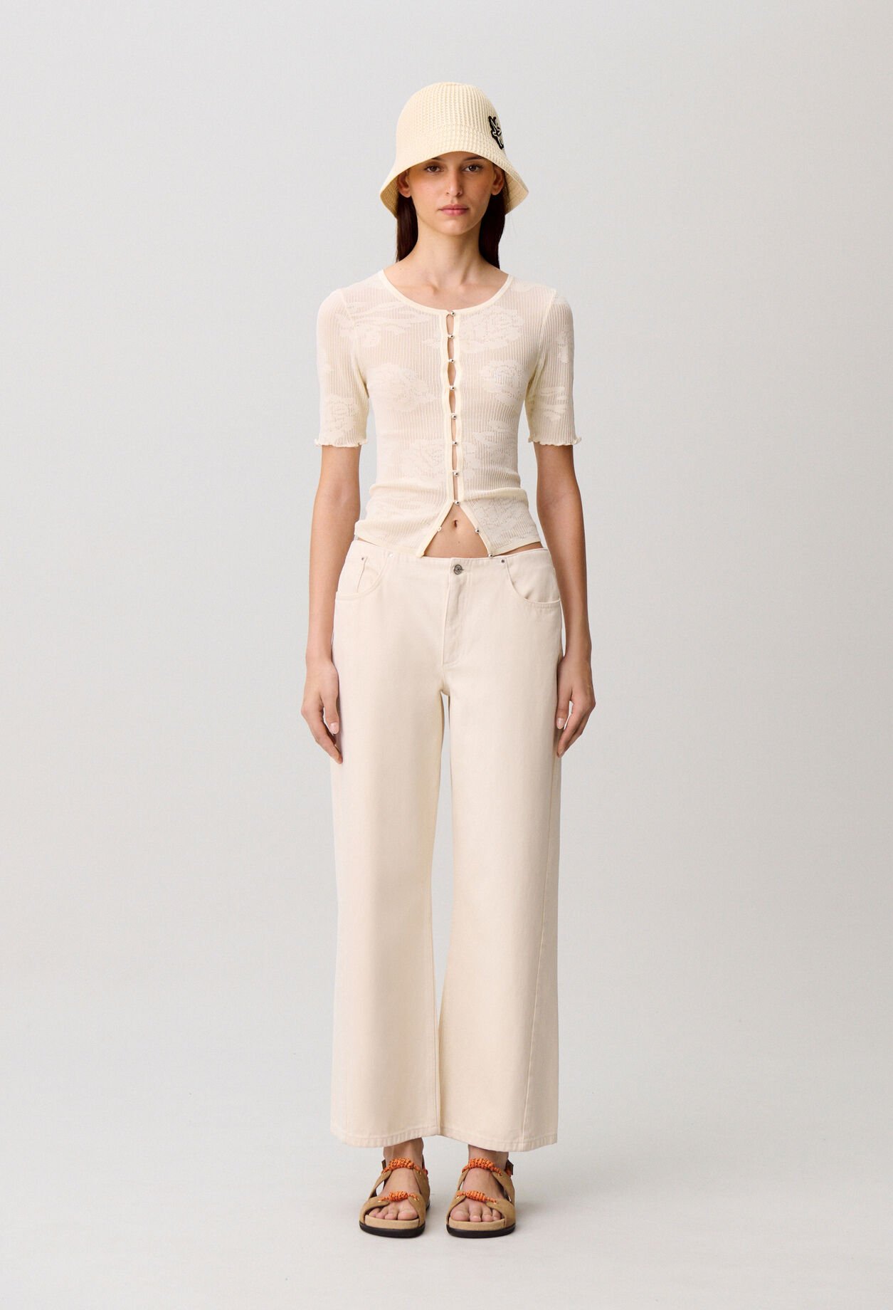 Cardigan maille fleurs