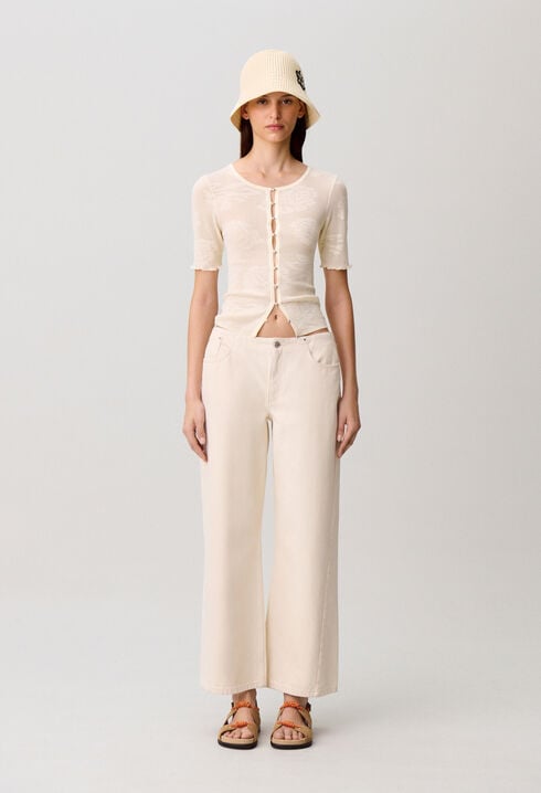 Cardigan maille fleurs