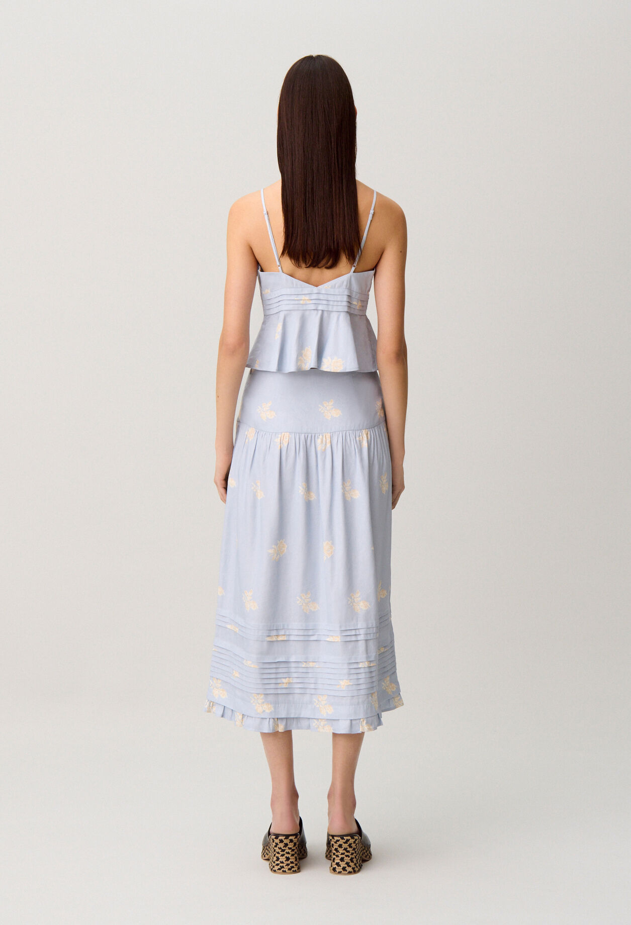 Jupe midi fleurs
