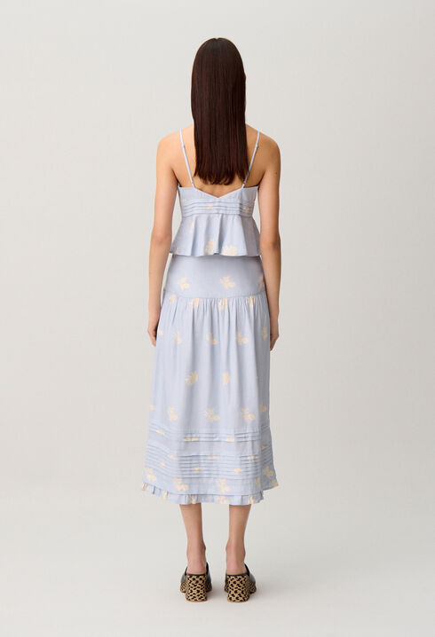 Jupe midi fleurs