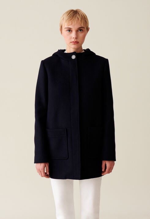 Manteau capuche marine