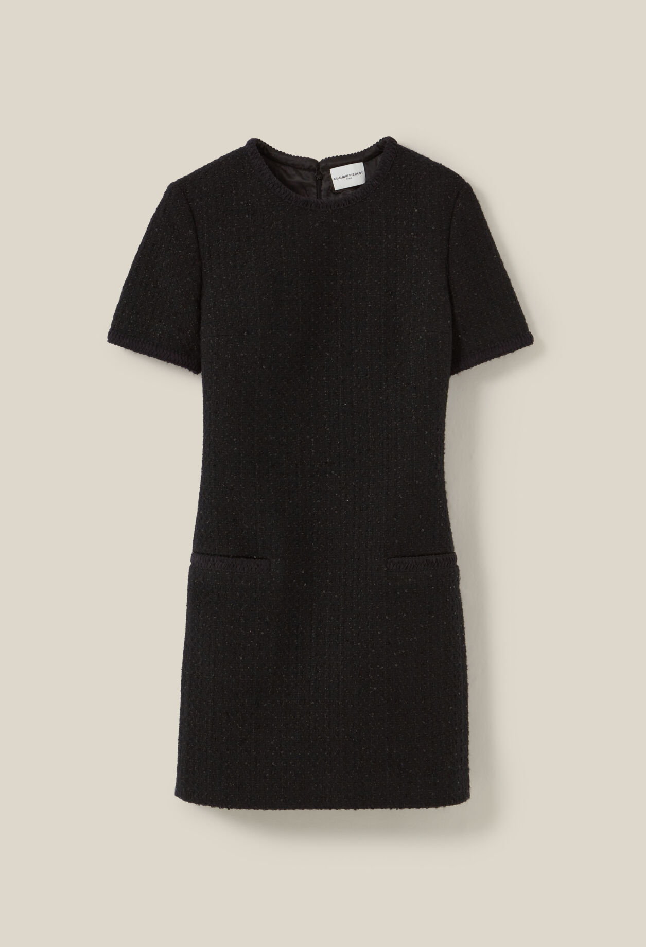 Robe noire courte tweed