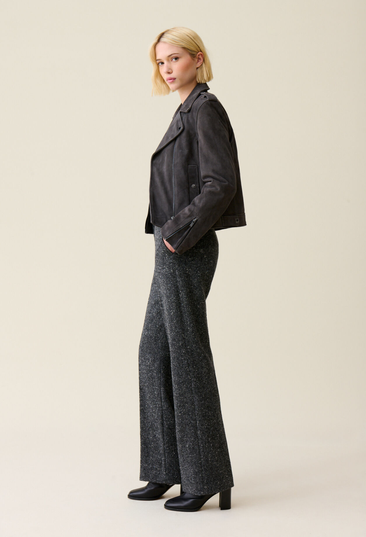 Veste perfecto cuir suède