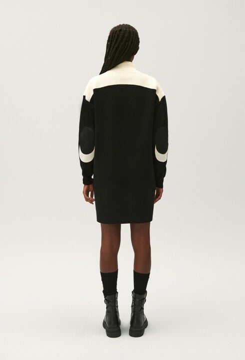 Robe pull col camionneur noire