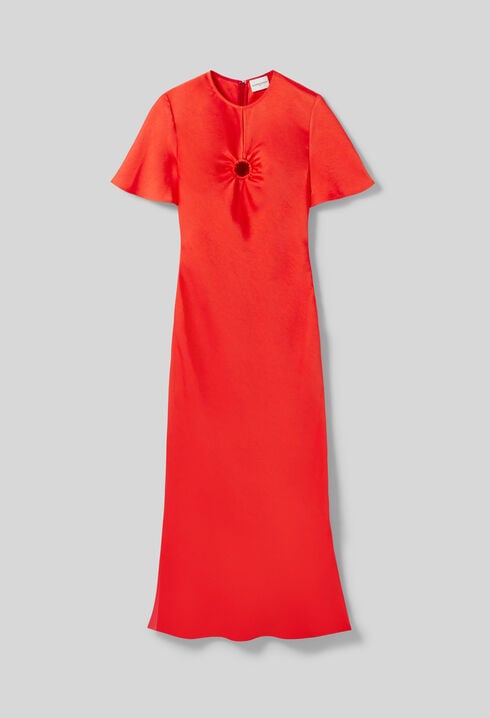 Robe longue satin&eacute;e