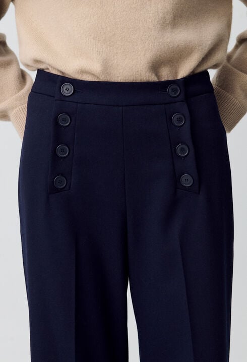 Pantalon droit à pont