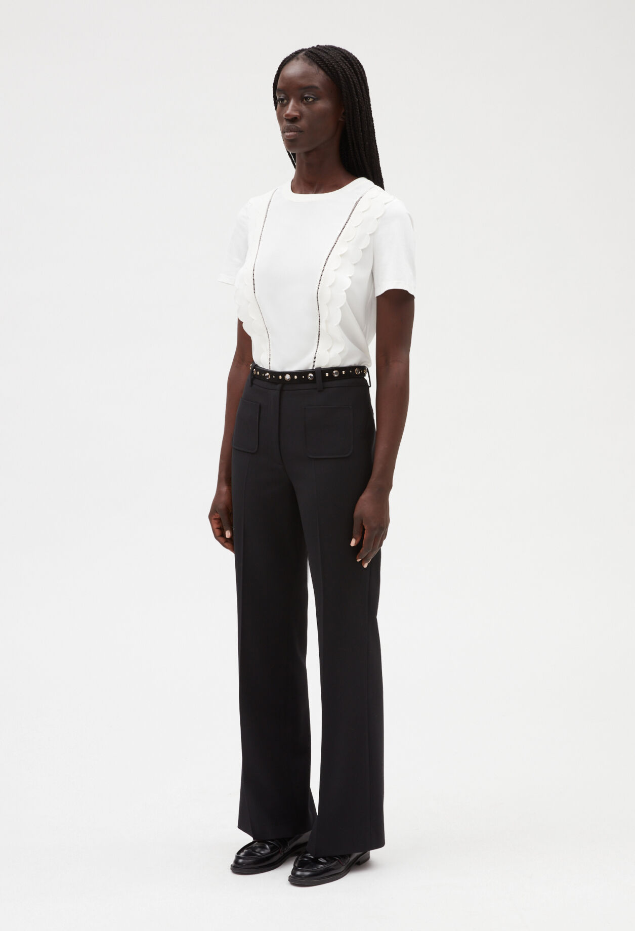 T-shirt festonné blanc