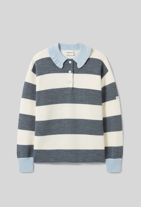 Pull polo large rayures