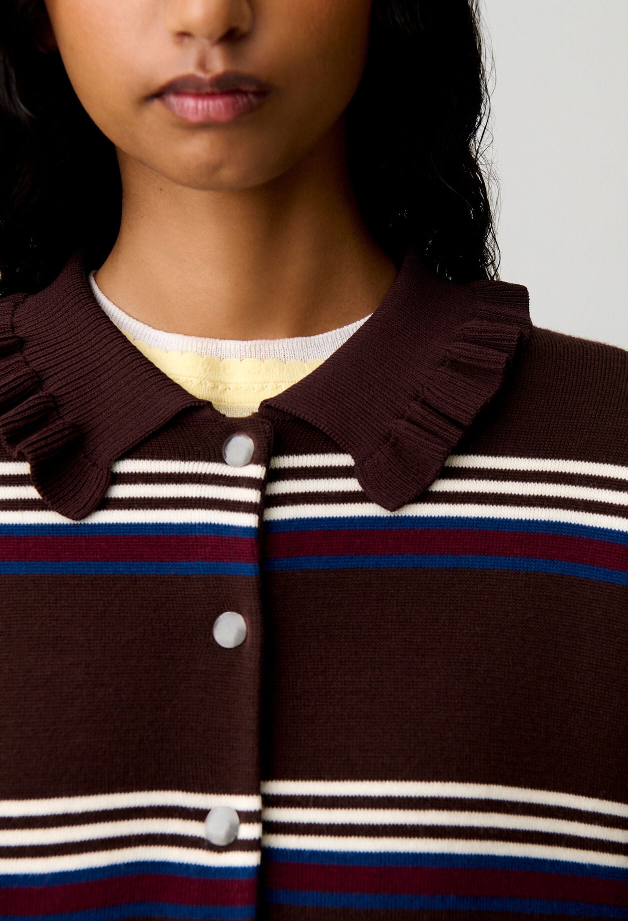 Cardigan maille ray&eacute;