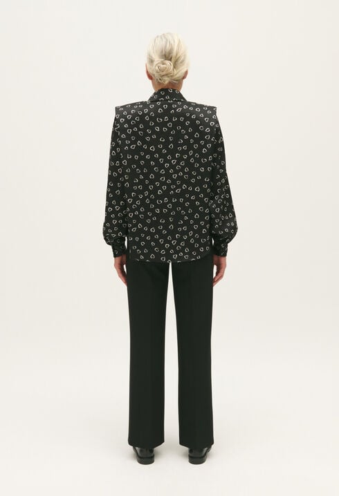 Chemise fluide imprimé cœurs