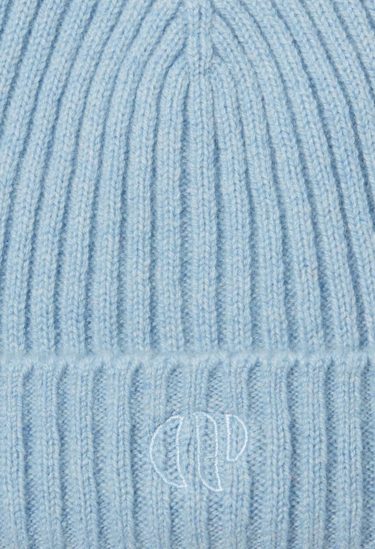 Bonnet côtelé cachemire broderie CP