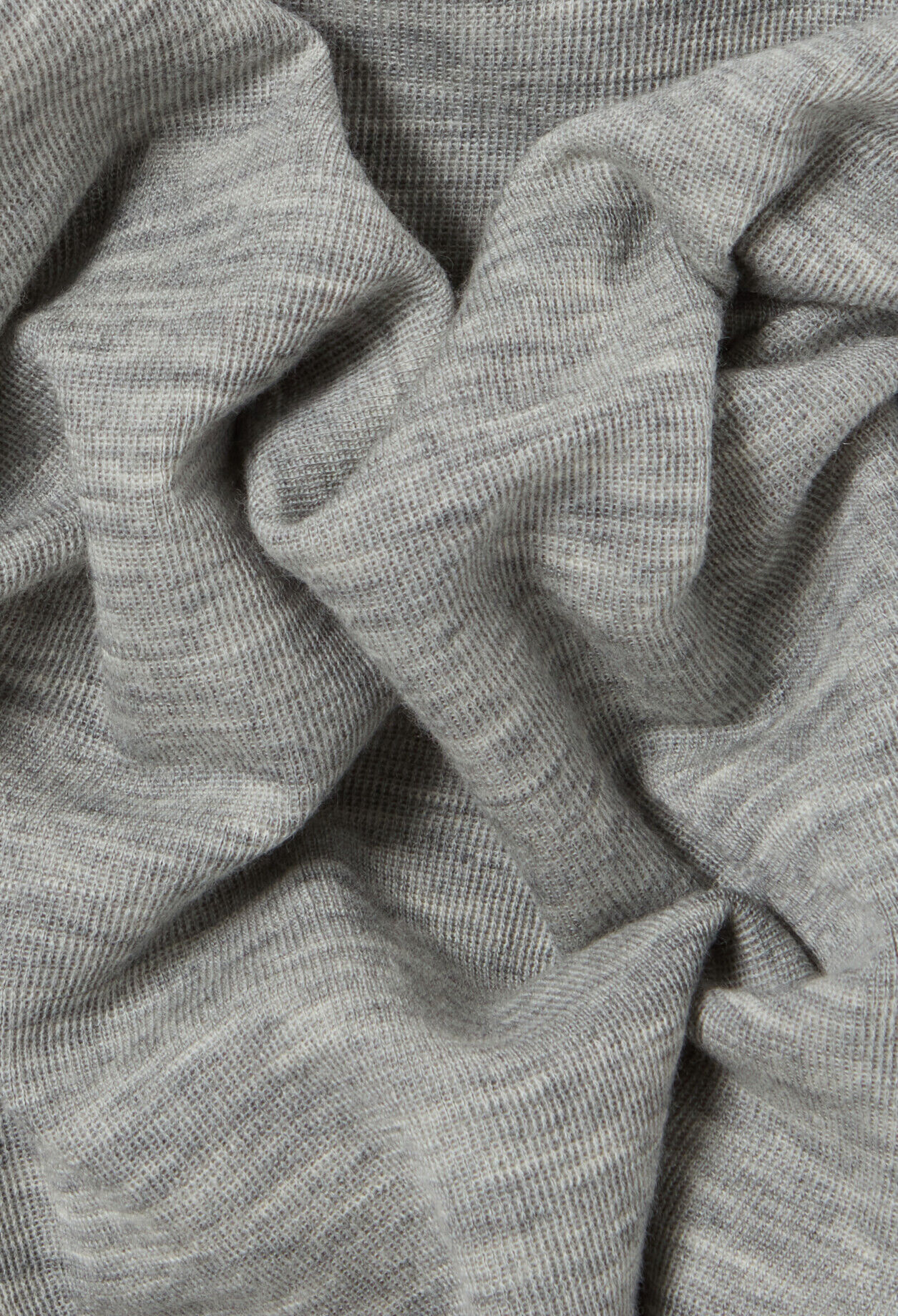 Top maille ajusté col rond gris