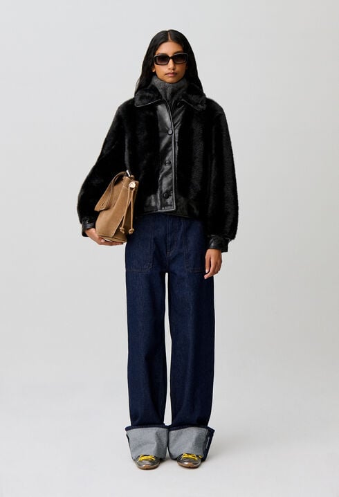 Veste courte fausse fourrure