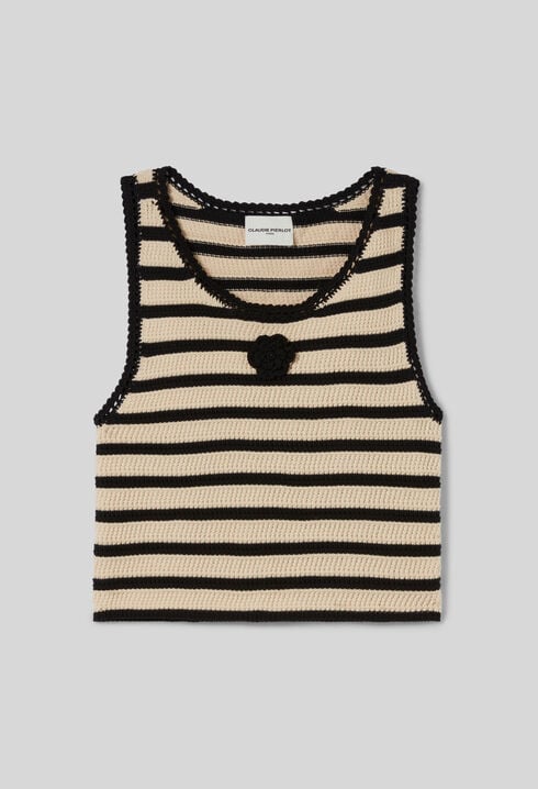 Top rayé crochet