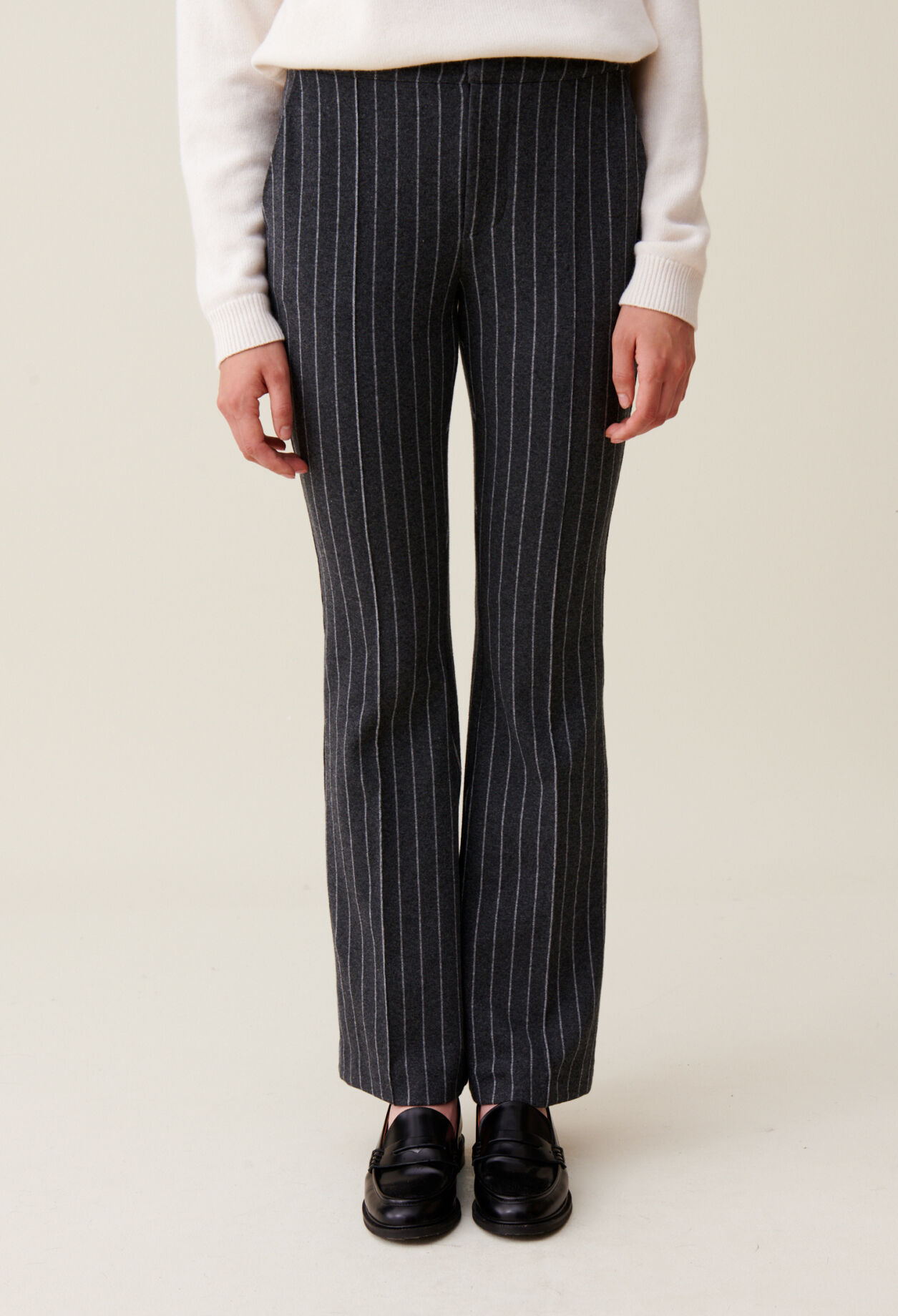 Pantalon flare à rayures