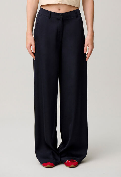 Pantalon satin droit