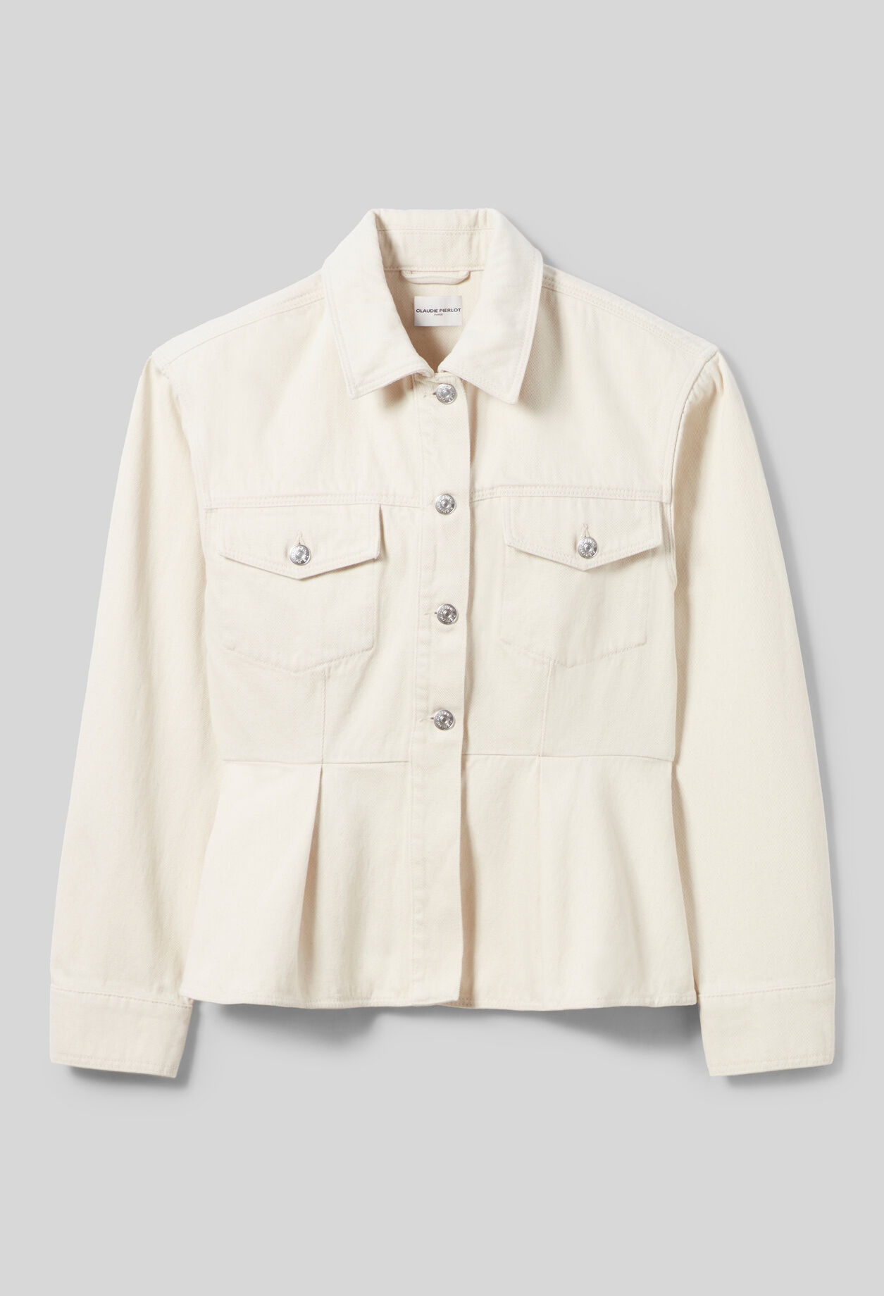 Blouson denim écru manches longues