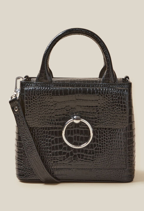 Sac Anouck cuir textur&eacute; noir