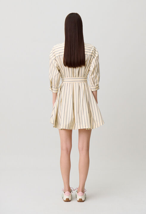 Robe chemise coton cintr&eacute;