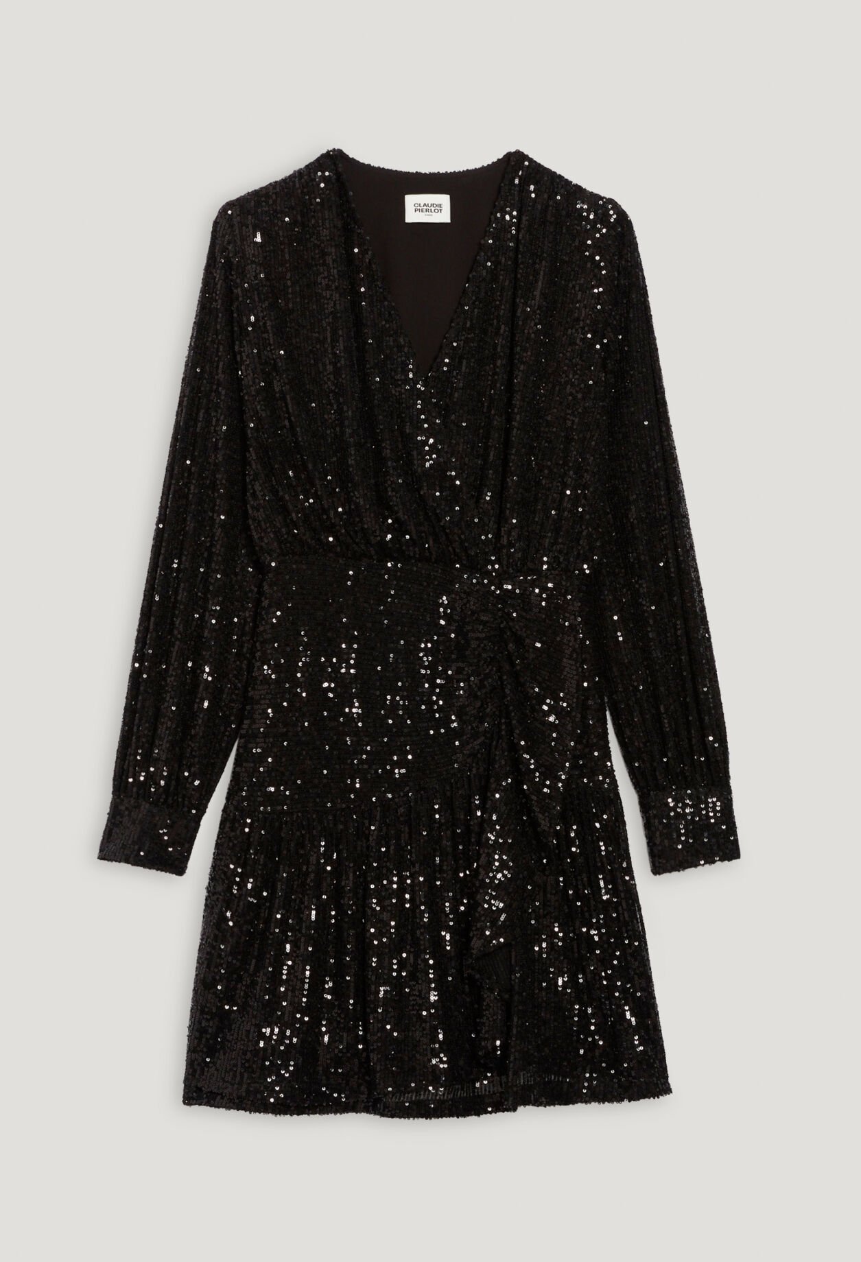 Robe courte sequins noire