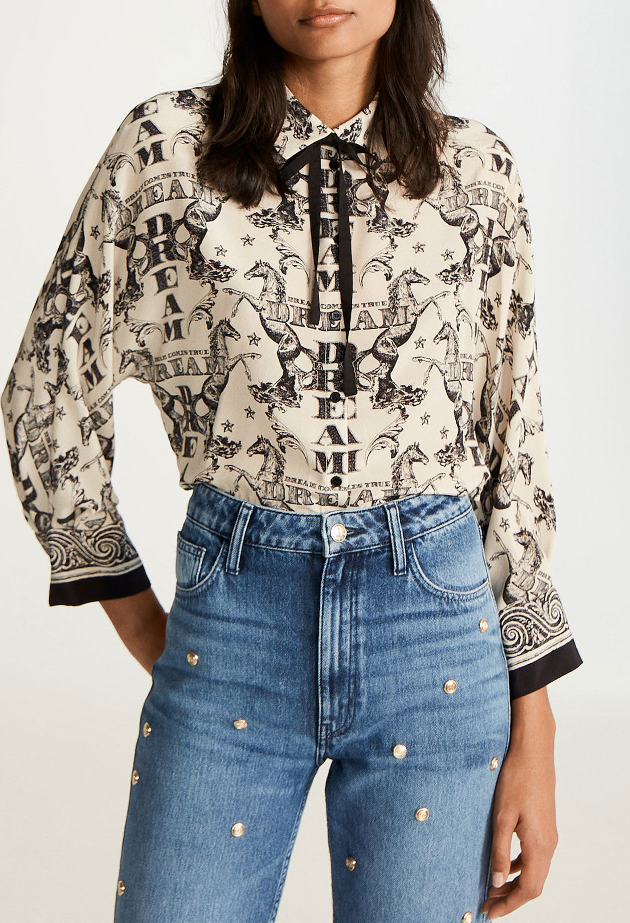 Chemise imprimée à lavallière