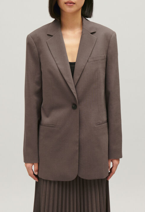 Veste tailleur marron glac&eacute;