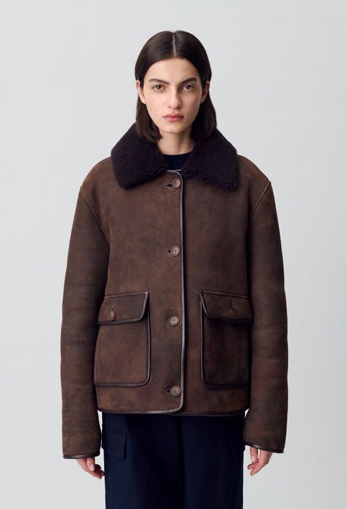 Manteau peau lainée