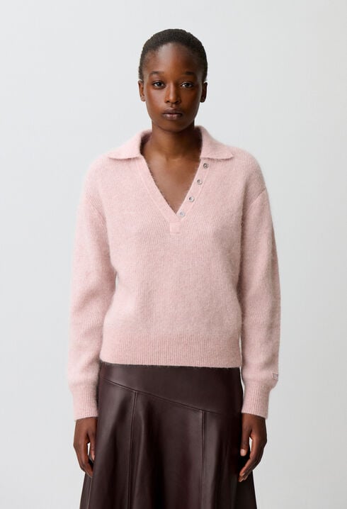 Pull d&eacute;contract&eacute; maille poilue