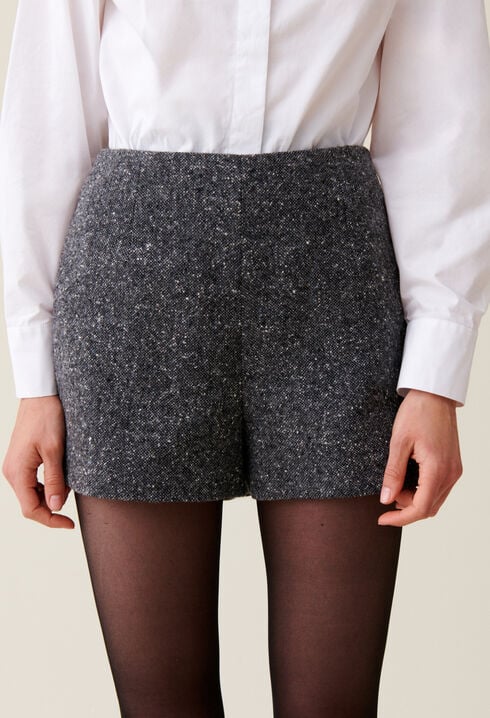 Short tweed gris