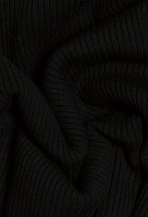 T-shirt manches longues côtelé noir 