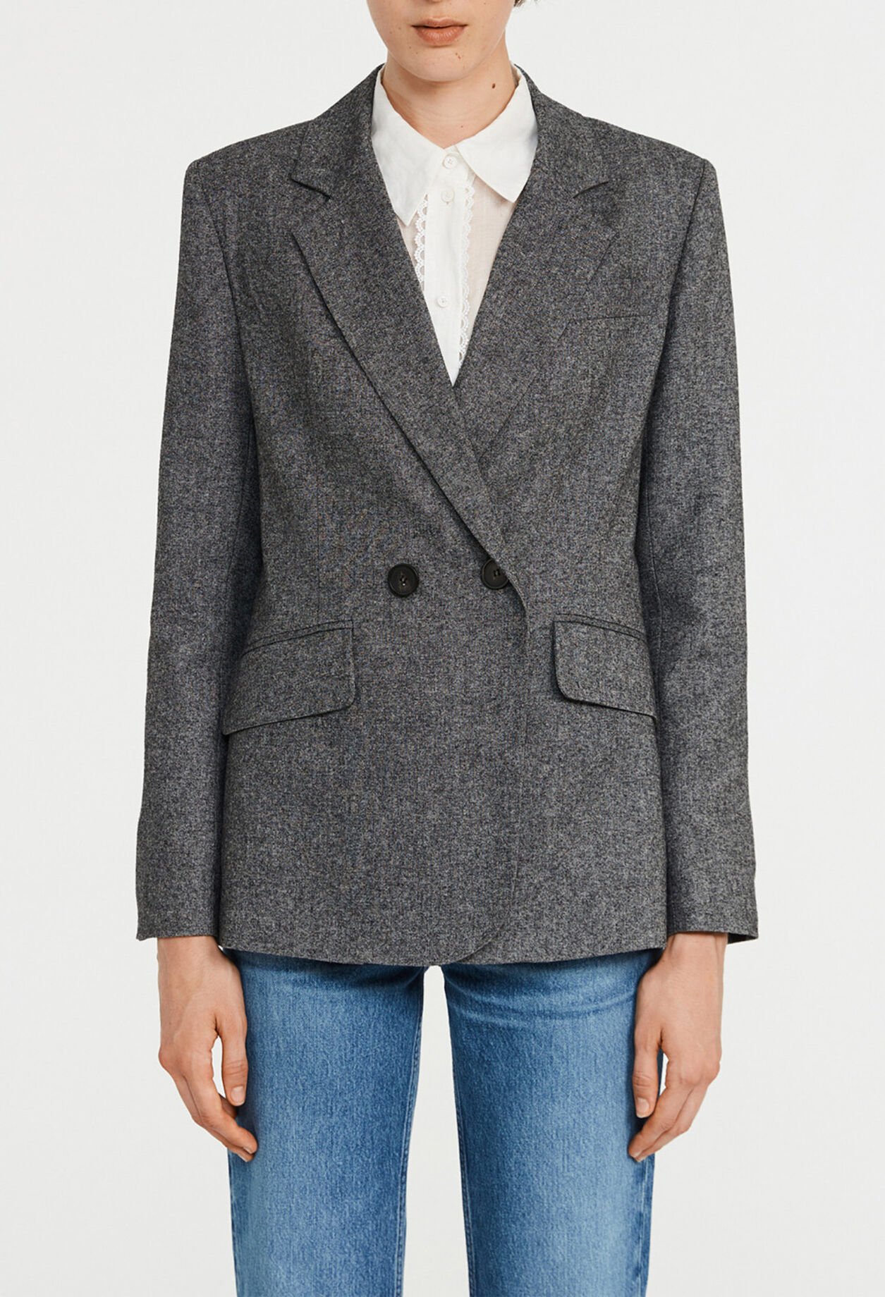 Veste gris chiné tailleur