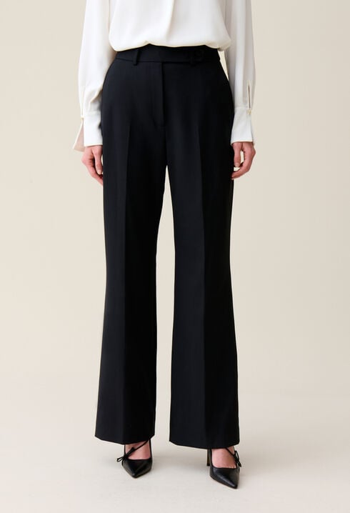 Pantalon tailleur laine marine